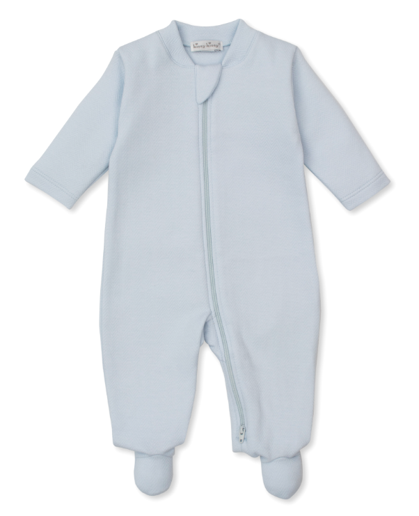 Blue Sweet Homecoming Jacquard Footie w/Zipper