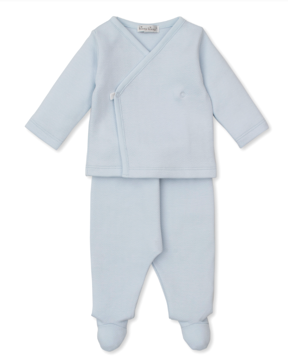 Blue Sweet Homecoming Jacquard Pant Set