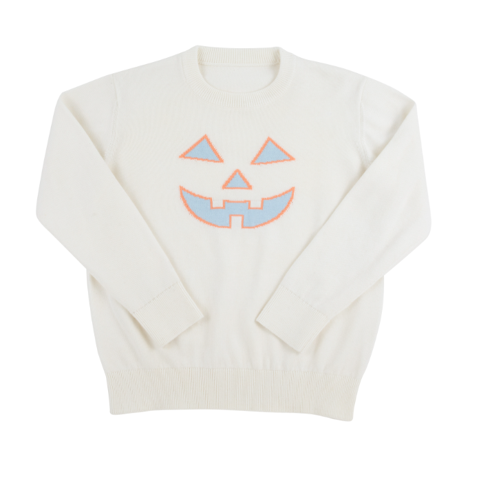 Isaac's Intarsia Sweater  | Palmetto Pearl Pumpkin Face