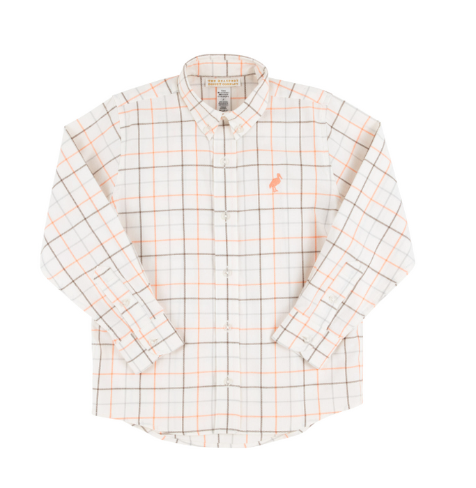Dean's List Dress Shirt Flannel | Mantua Tattersall/Seashore Sherbert