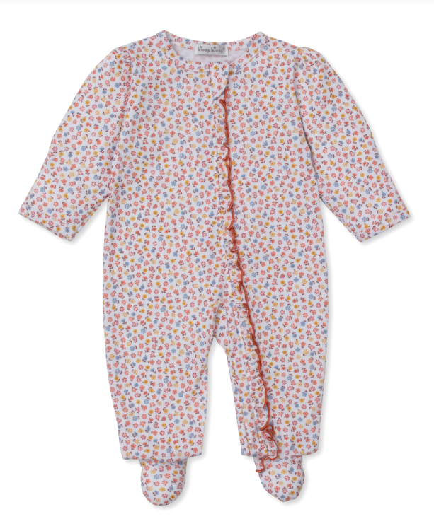 Patchwork Pumpkin Floral Footie w/Zipper