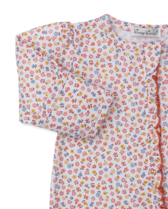 Patchwork Pumpkin Floral Footie w/Zipper