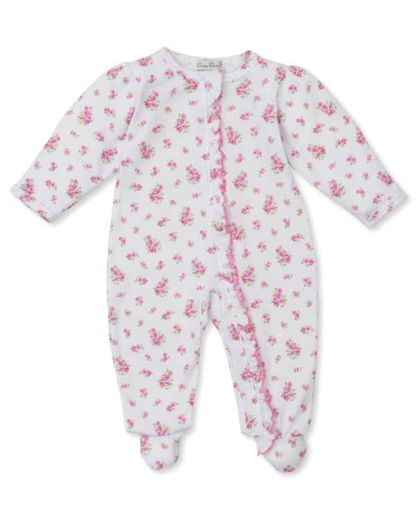 Pink Roses and Bloom Footie w/Zipper