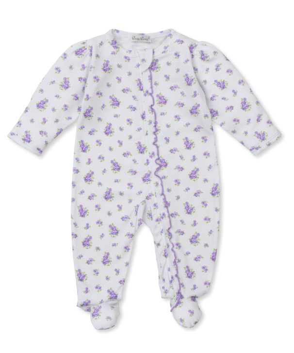Lilac Roses and Bloom Footie w/Zipper
