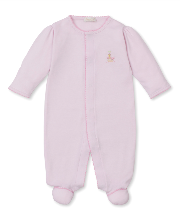 Pink Noah Ark Footie w/Hand Embroidery