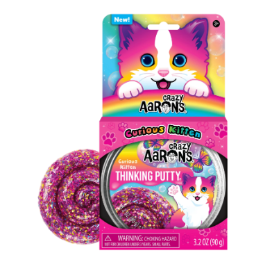Curious Kitten Thinking Putty Tin