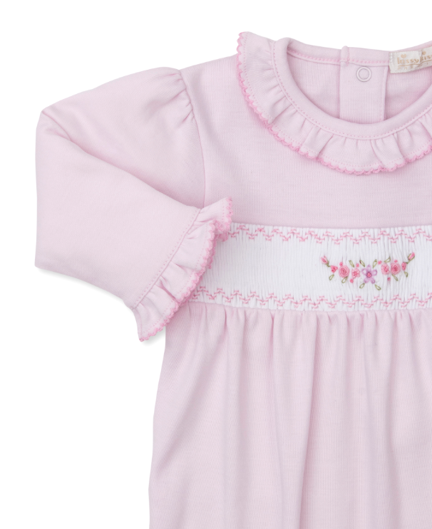 Pink CLB Fall Medley Footie w/ Hand Smocking