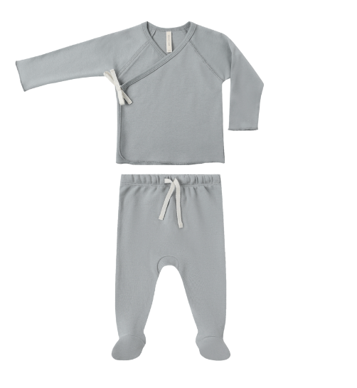 Wrap Top and Pant Set | Steel Blue