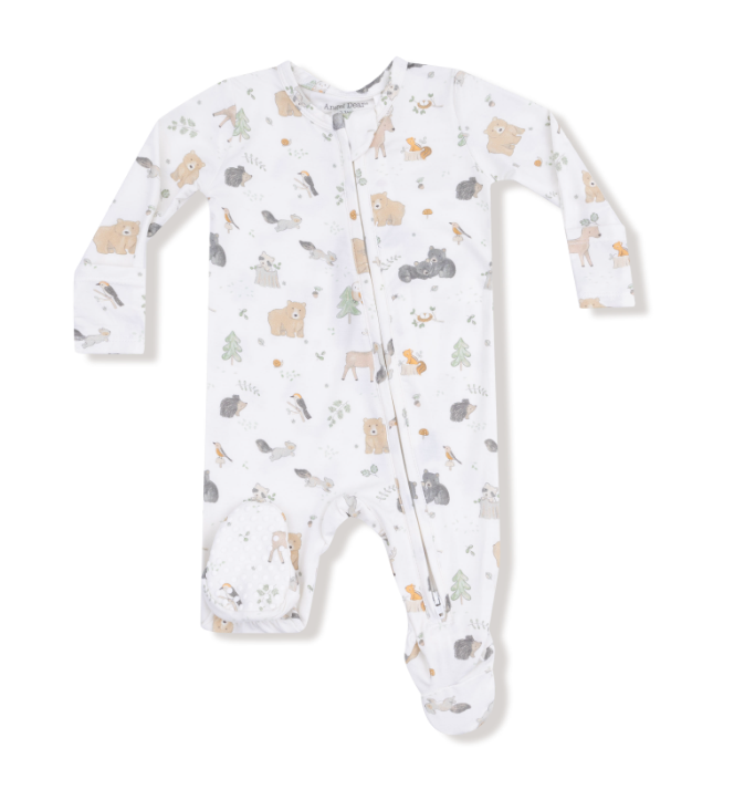 Two Way Zipper Footie | Woodland Babies