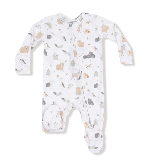 Two Way Zipper Footie | Woodland Babies