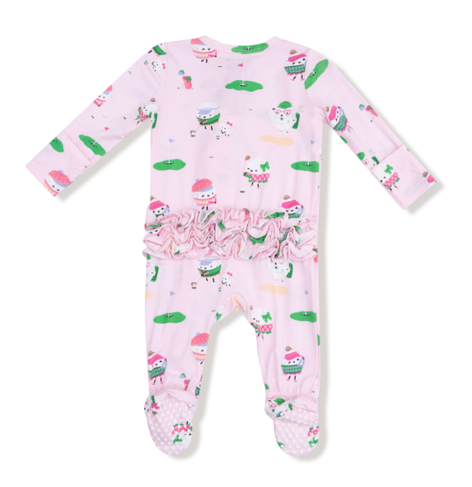 Two Way Zipper Ruffle Footie | Golf Pro Girl