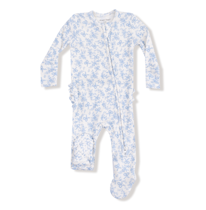 Two Way Zipper Ruffle Footie | Romi Floral