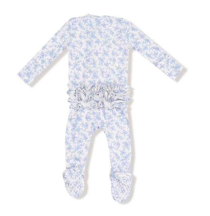 Two Way Zipper Ruffle Footie | Romi Floral