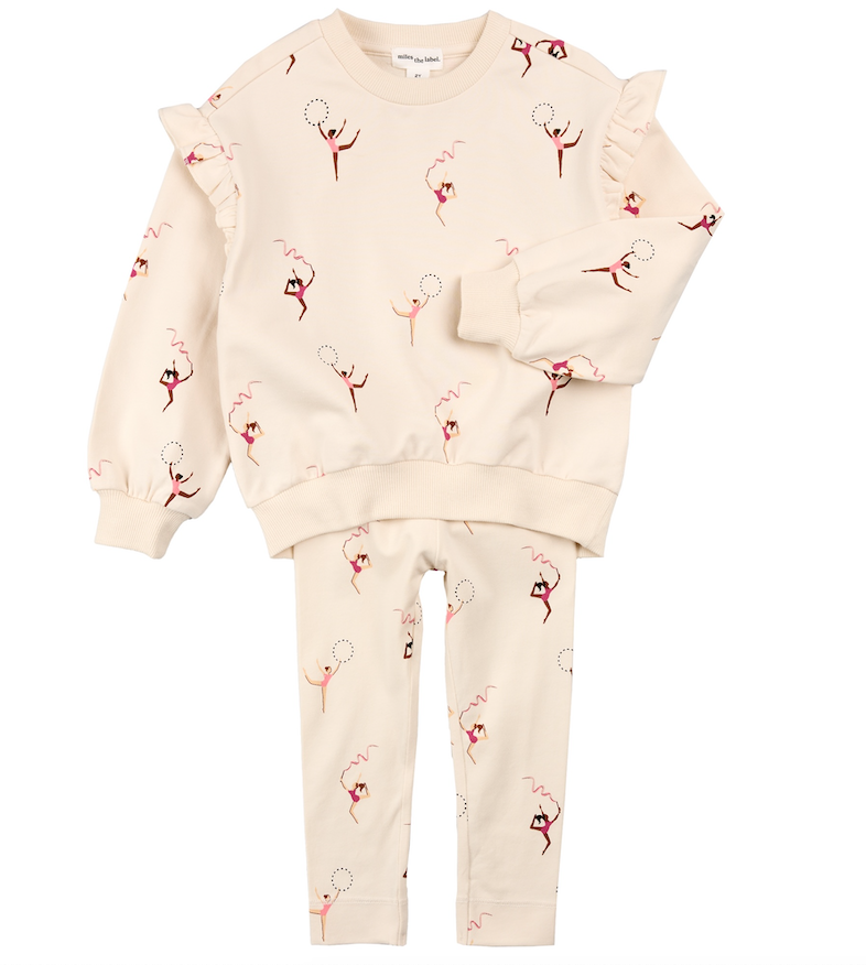 Beige Gymnastic LS Top and Legging Set