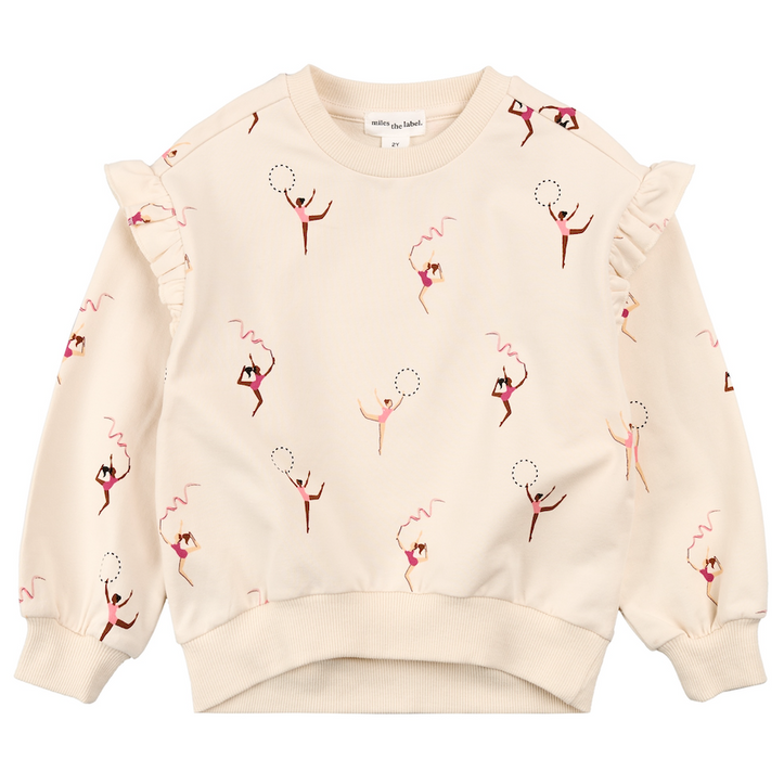Beige Gymnastic Ruffle Sweatshirt