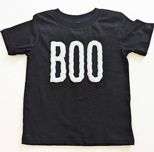 Black BOO Puff T Shirt