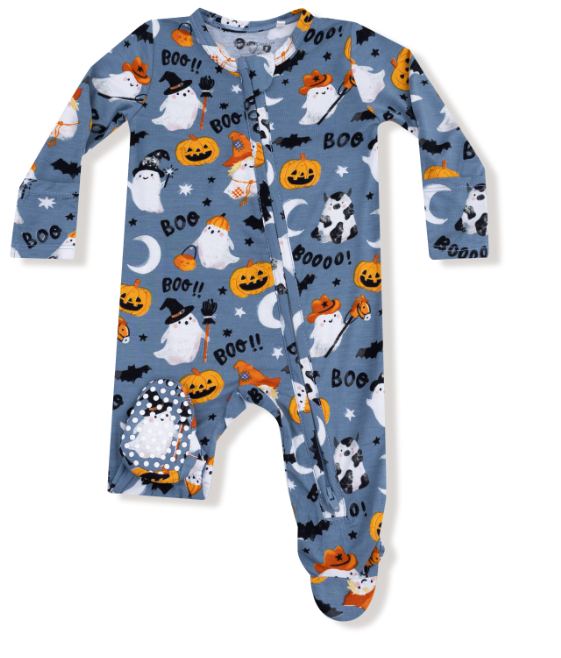 Two Way Zipper Footie | Glow Costumed Ghosts