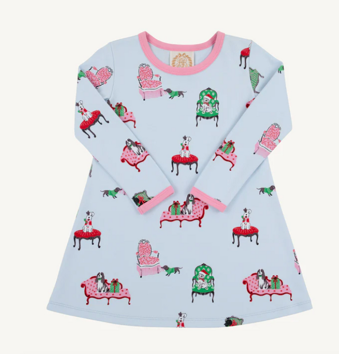 Long Sleeve Polly Play | Paw-recious w/Hamptons Hot Pink