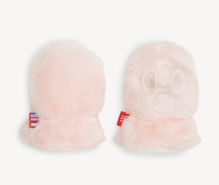 Minky Bear Mittens | Pink Blossom