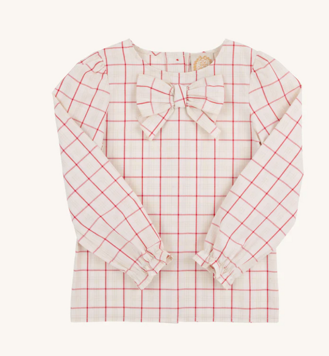 Beatrice Bow Blouse | Oak Park Plaid