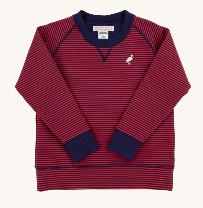 Cassidy Comfy Crewneck | Richmond Red/Nantucket Navy Stripe