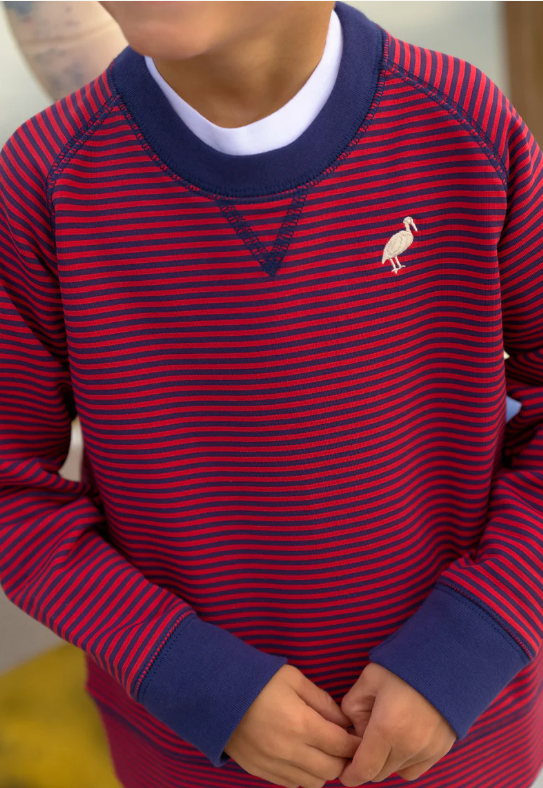 Cassidy Comfy Crewneck | Richmond Red/Nantucket Navy Stripe