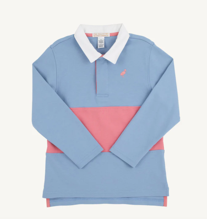 Rollins Rugby Shirt | Barrington Blue/Nantucket Red/Worth Ave White