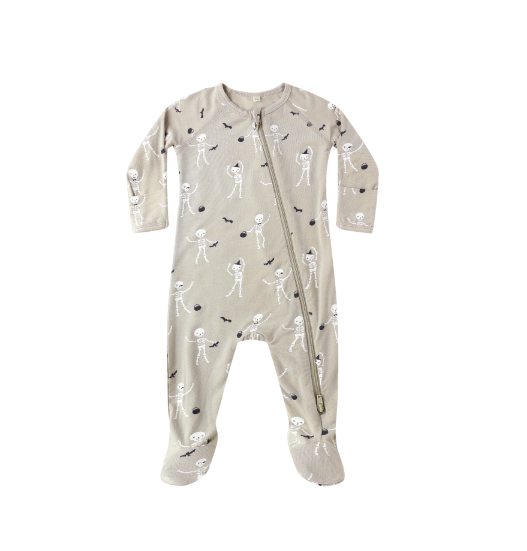 Bamboo Zip Footie | Skeletons