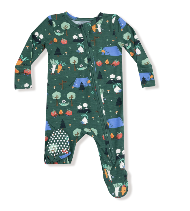 Two Way Zipper Footie | Camping Veggies