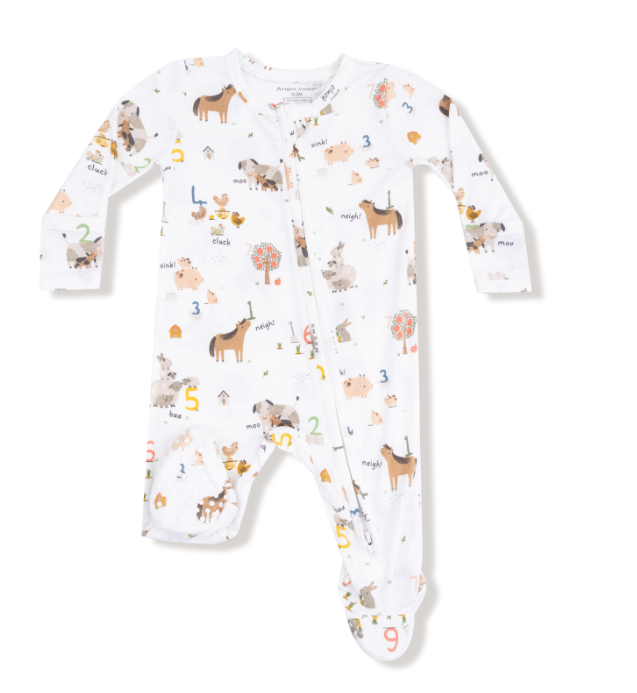 Two Way Zipper Footie | Farm Sounds