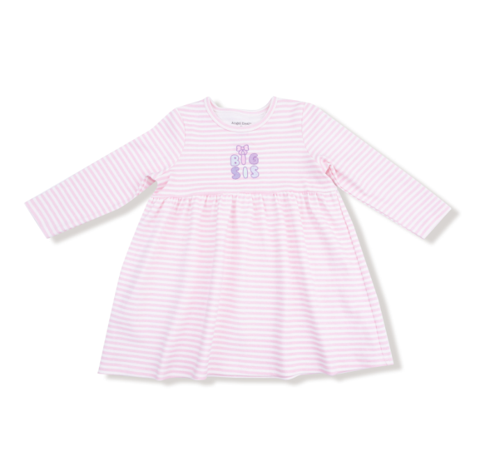 Organic Cotton L/S Play Dress | Big Sis Stripes