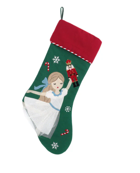 Green Nutcracker Clara Stocking