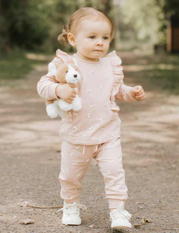 Daisy Print on Rose Outfit Set
