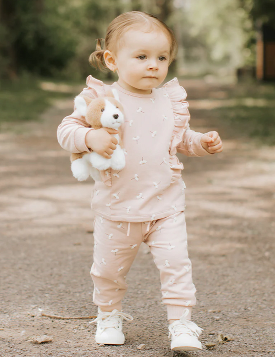 Daisy Print on Rose Outfit Set