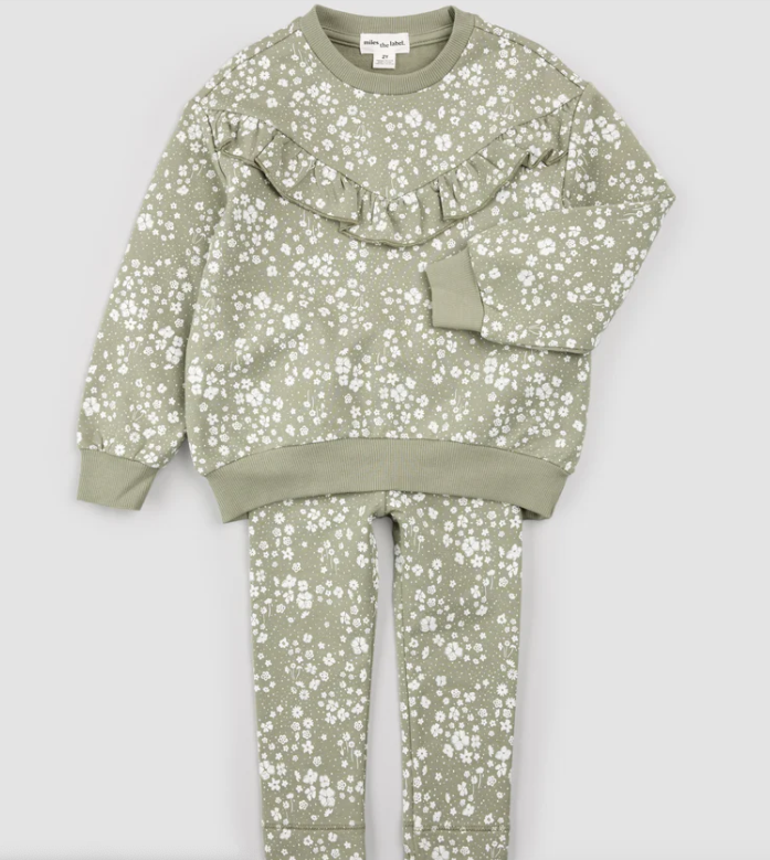 Floral Print on Sage Outfit Set