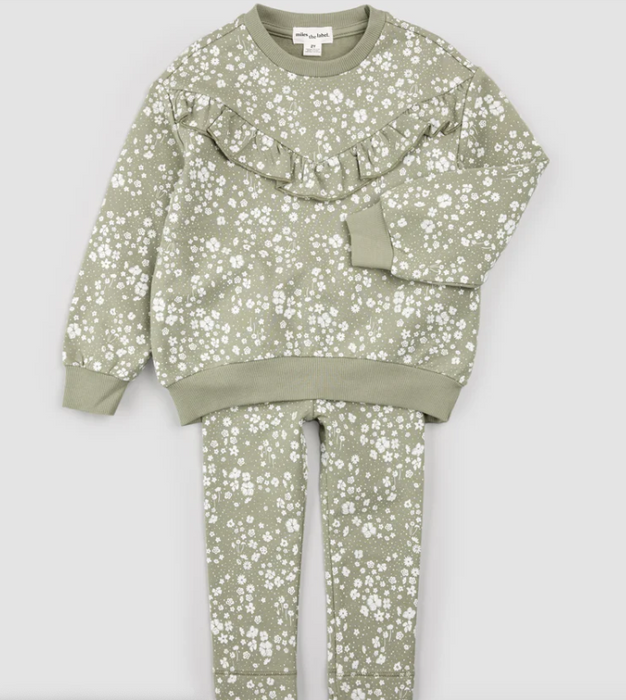 Floral Print on Sage Outfit Set