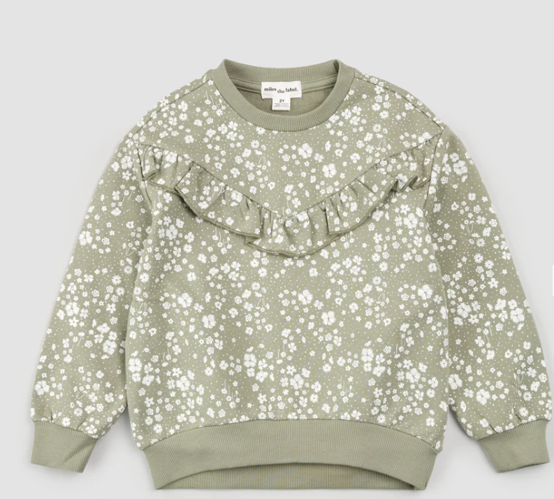 Floral Print on Sage Sweatshirt