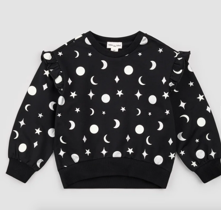 Glow-in-Dark Ruffle Celestial Sweatshirt