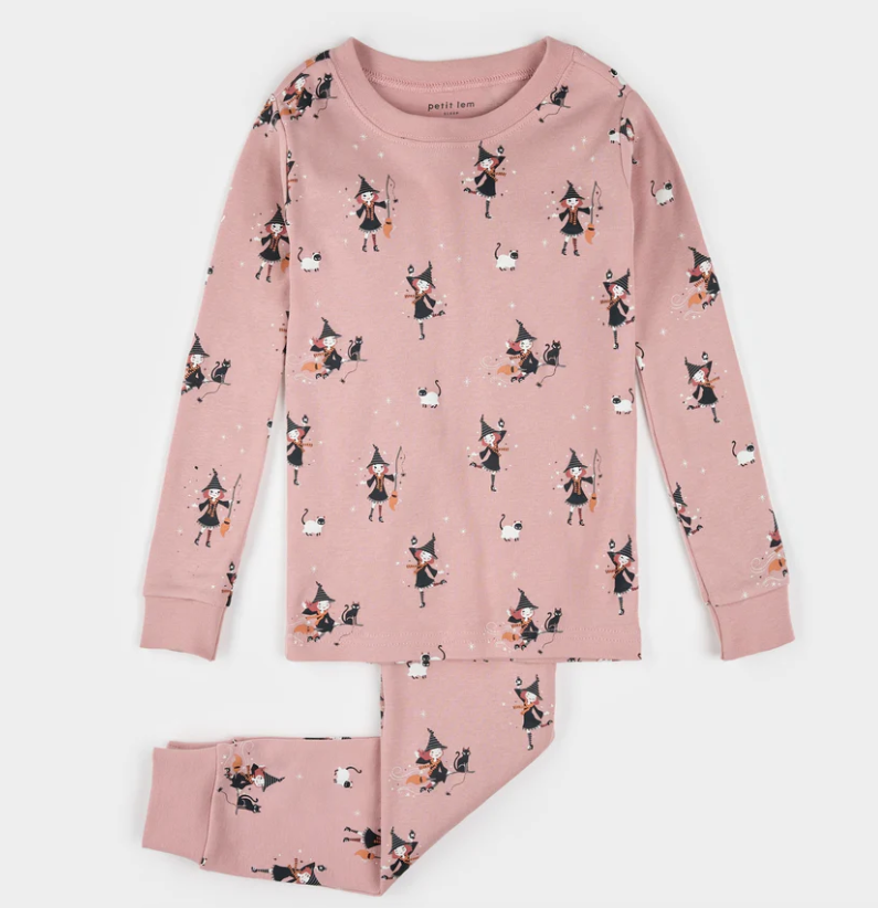 Glow-in-Dark Pink Witch PJ Set