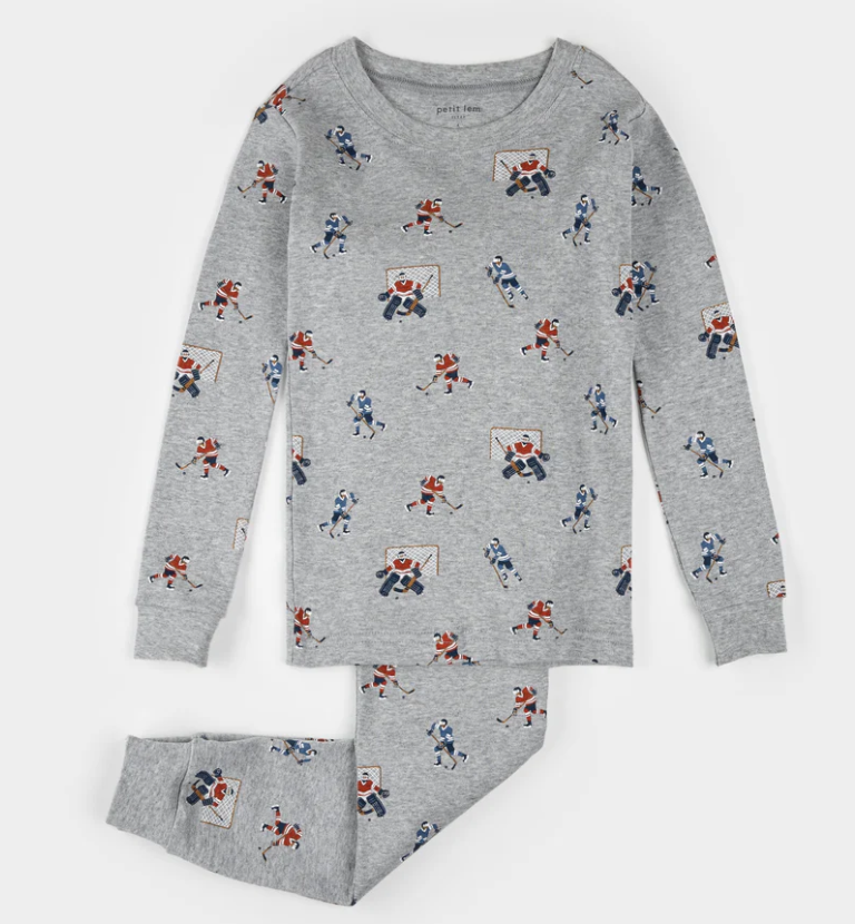 Grey Hockey Players PJ Set