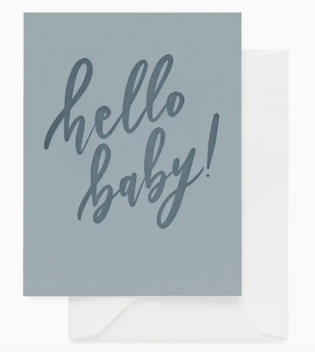 Blue Hello Baby Card