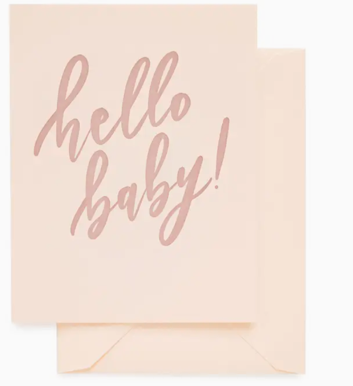 Pink Hello Baby Card