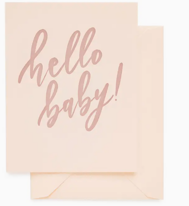Pink Hello Baby Card