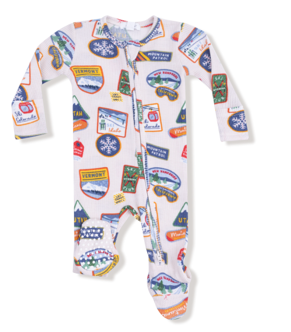 Two Way Zipper Footie | Vintage State Snow Sport Patches