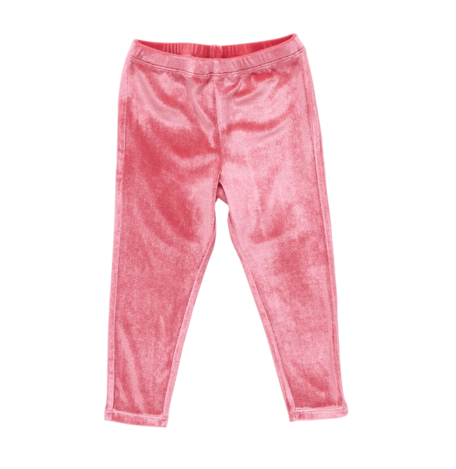 Girls Velour Legging | Desert Rose