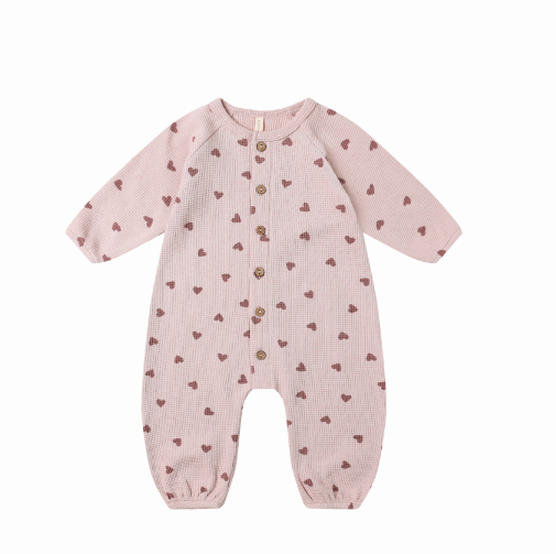 Waffle Long Sleeve Jumpsuit | Hearts