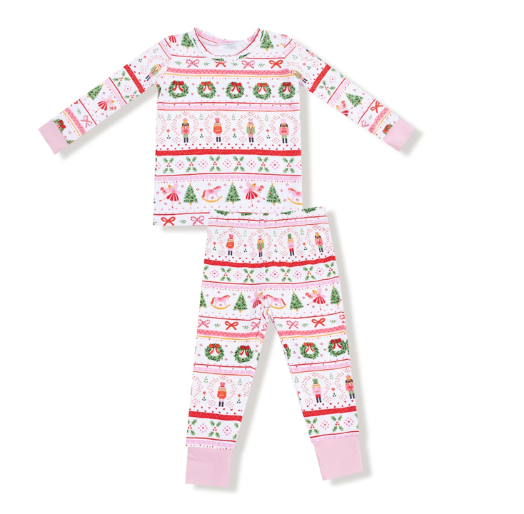 Loungewear LS Set | Sugar Plum Fairy Nutcracker Fair Isle Pink