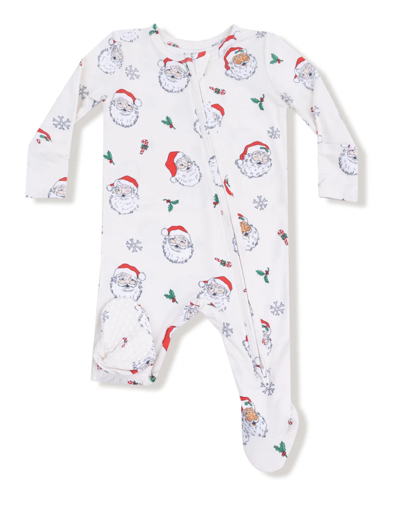 Two Way Zipper Footie | Vintage Santas