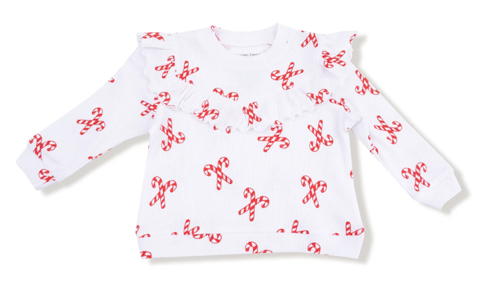 V-Ruffle Top | Candy Canes