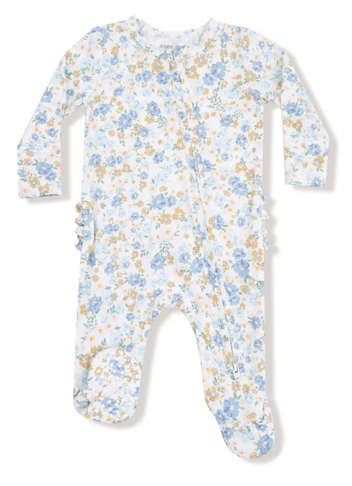Two Way Zipper Ruffle Footie | Sweet Rose Calico